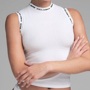 Dolce&Gabbana x SKIMS Cotton Jersey Mock Neck Tank